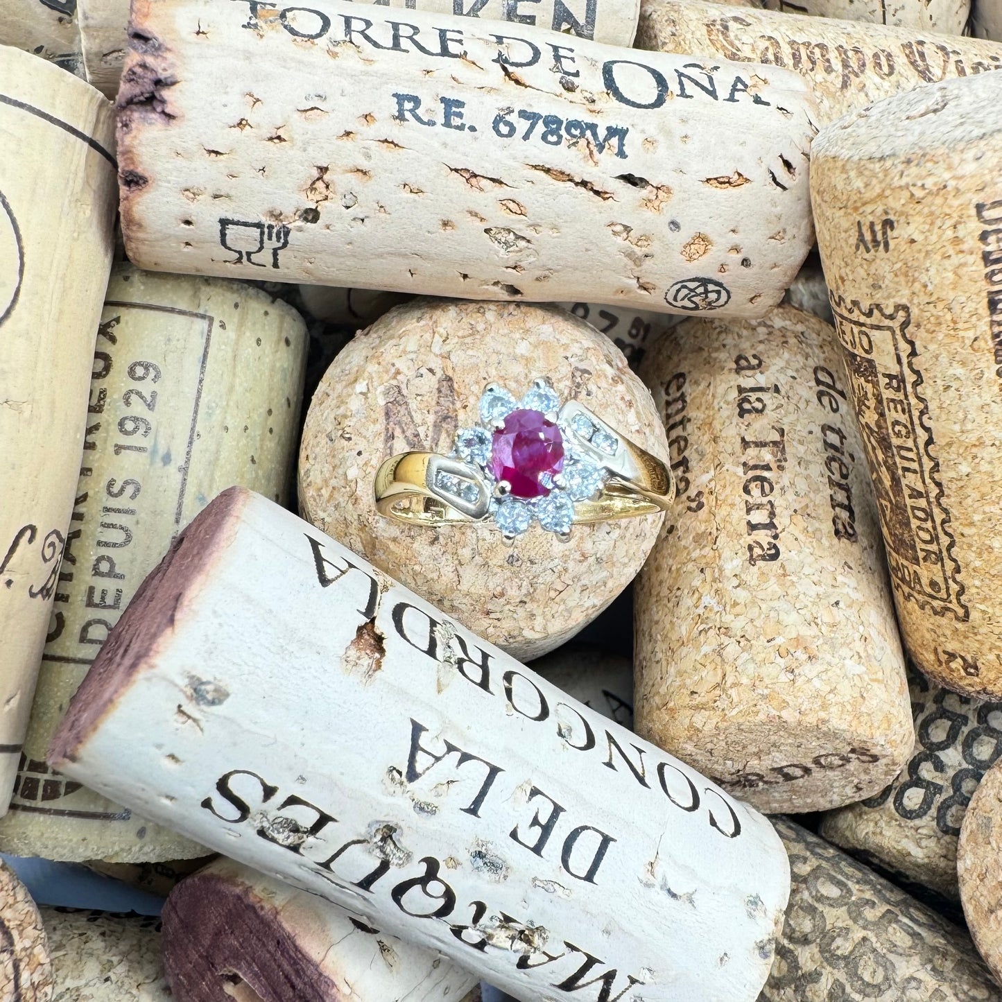 14ct Yellow Gold Ruby and Diamond Ring