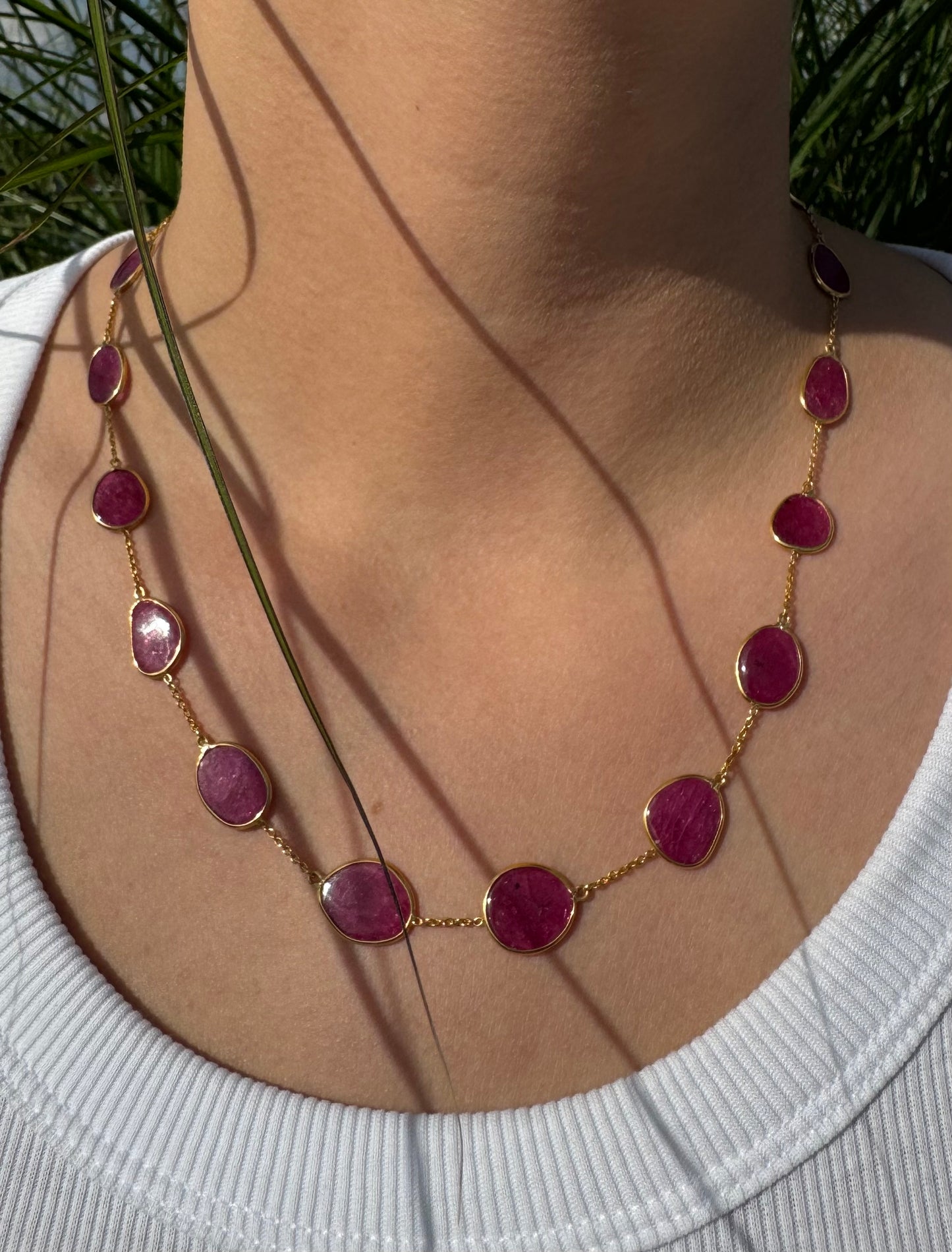 18ct gold Ruby Slice Necklace