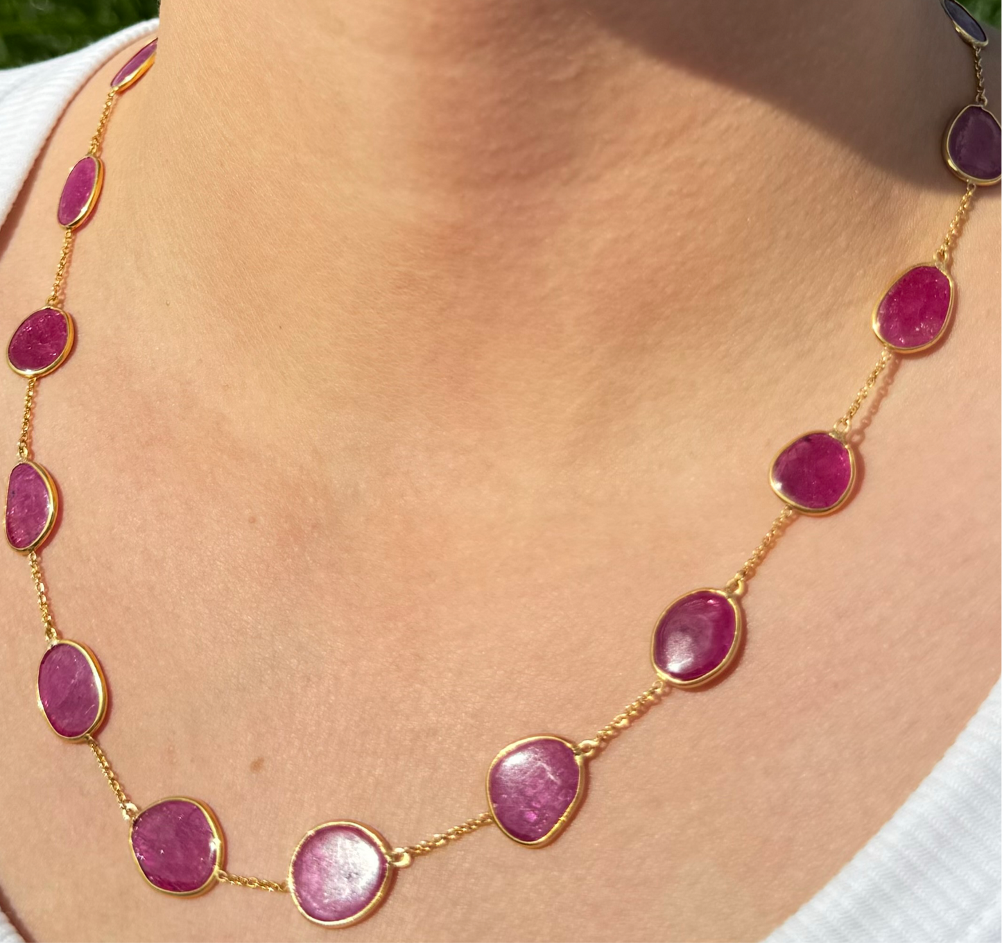 18ct gold Ruby Slice Necklace