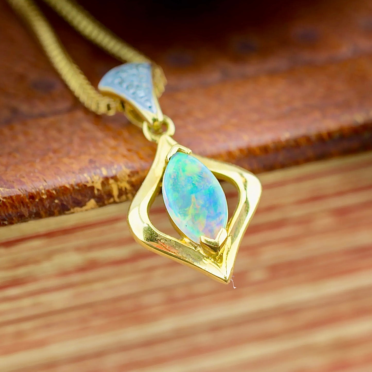 18ct Opal and Diamond Pendant