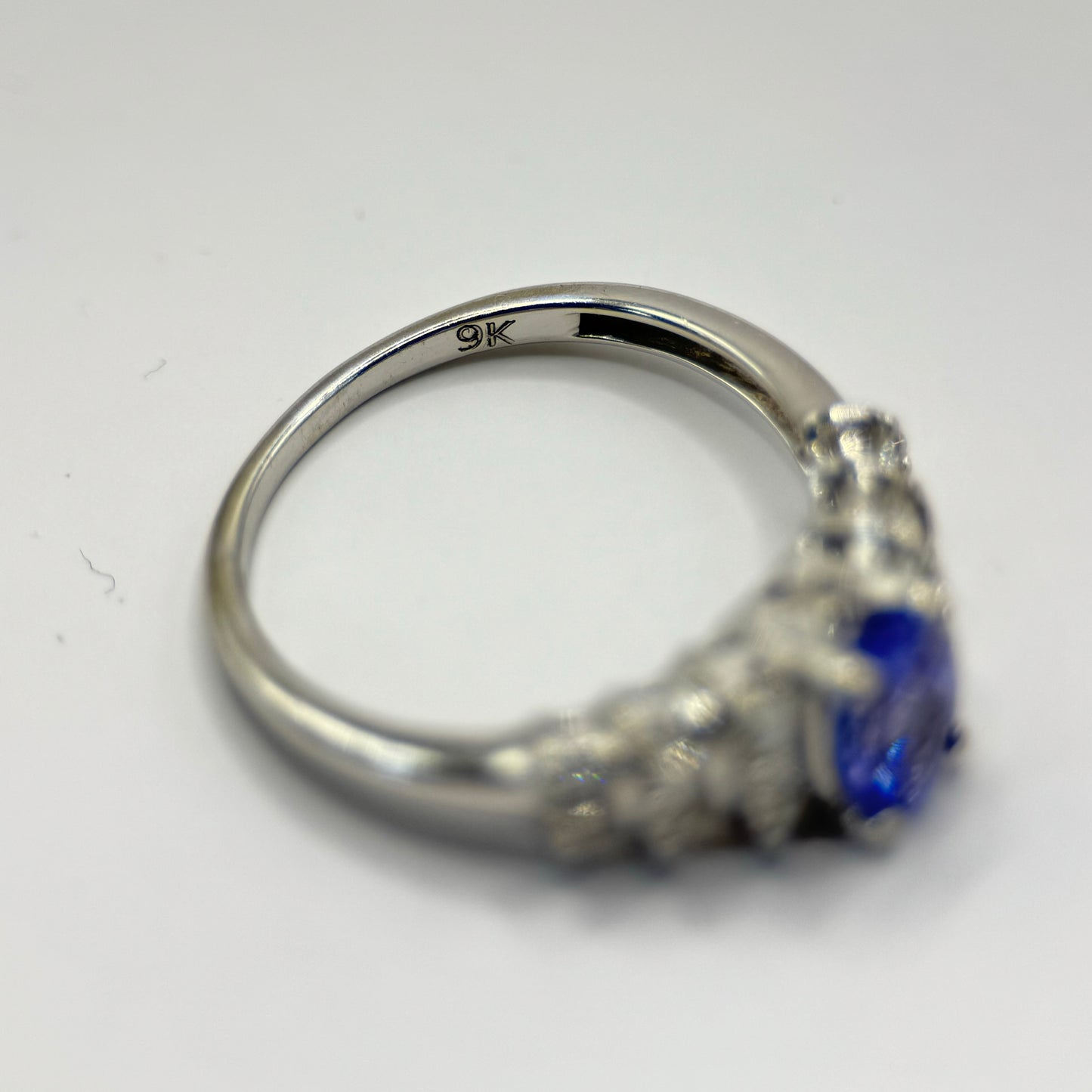 9ct White Gold Tanzanite and Diamond Ring