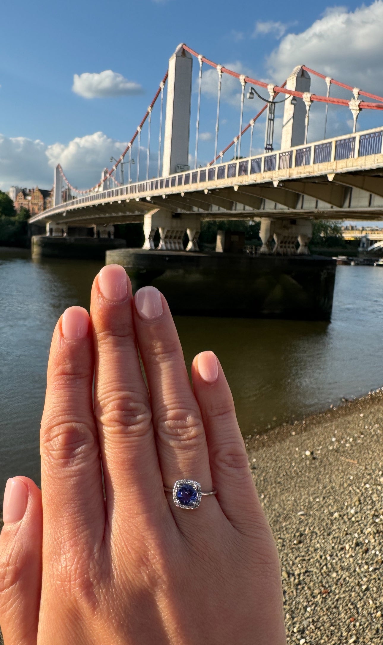 14ct White Gold Tanzanite and Diamond Ring