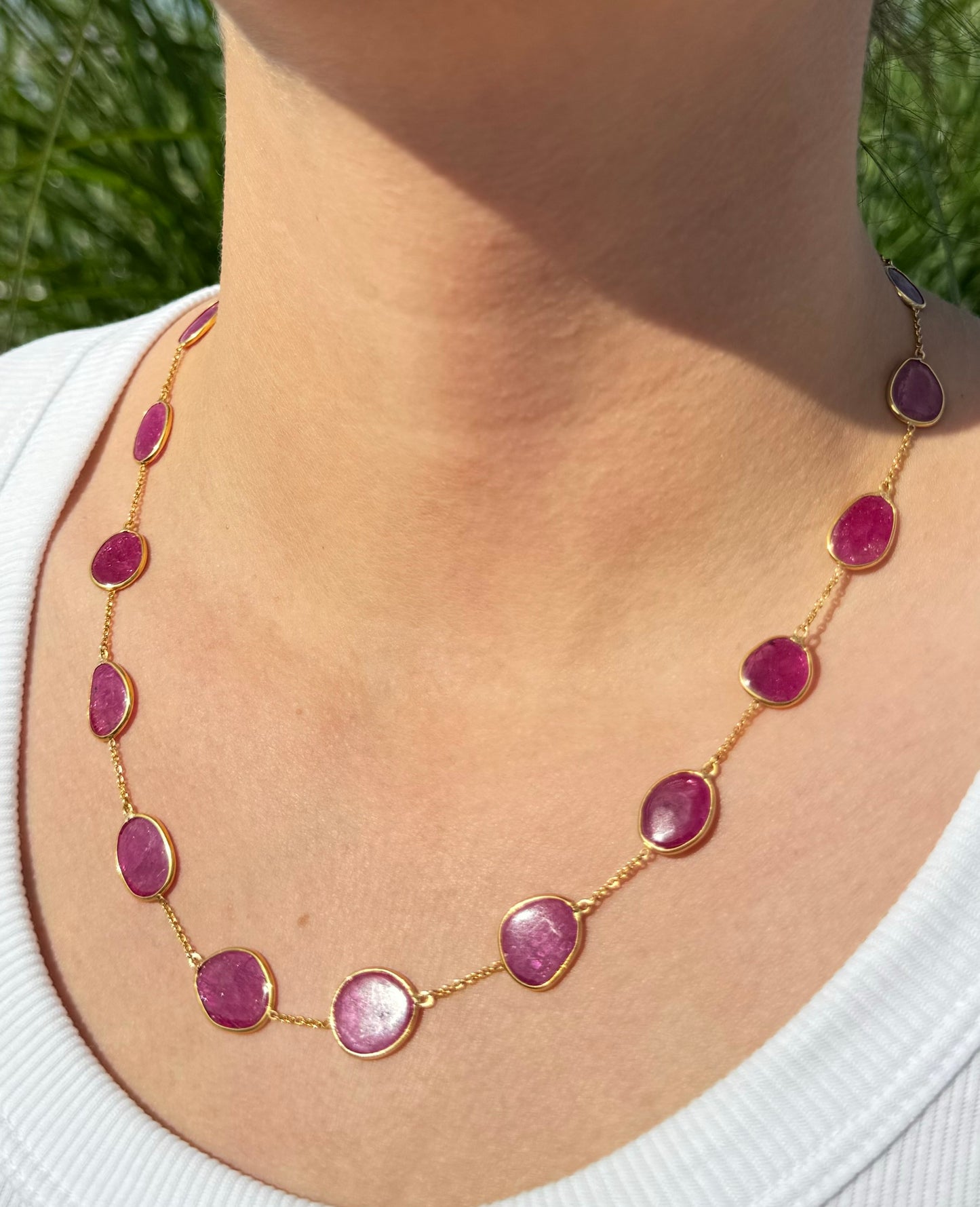 18ct gold Ruby Slice Necklace