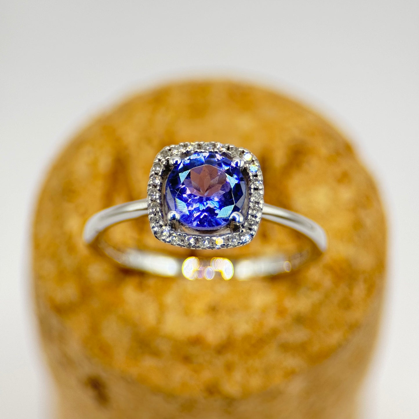 14ct White Gold Tanzanite and Diamond Ring