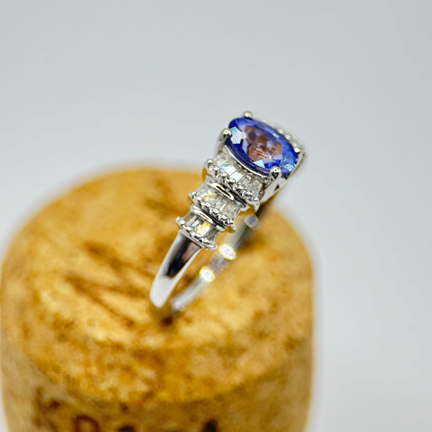 9ct White Gold Tanzanite and Diamond Ring
