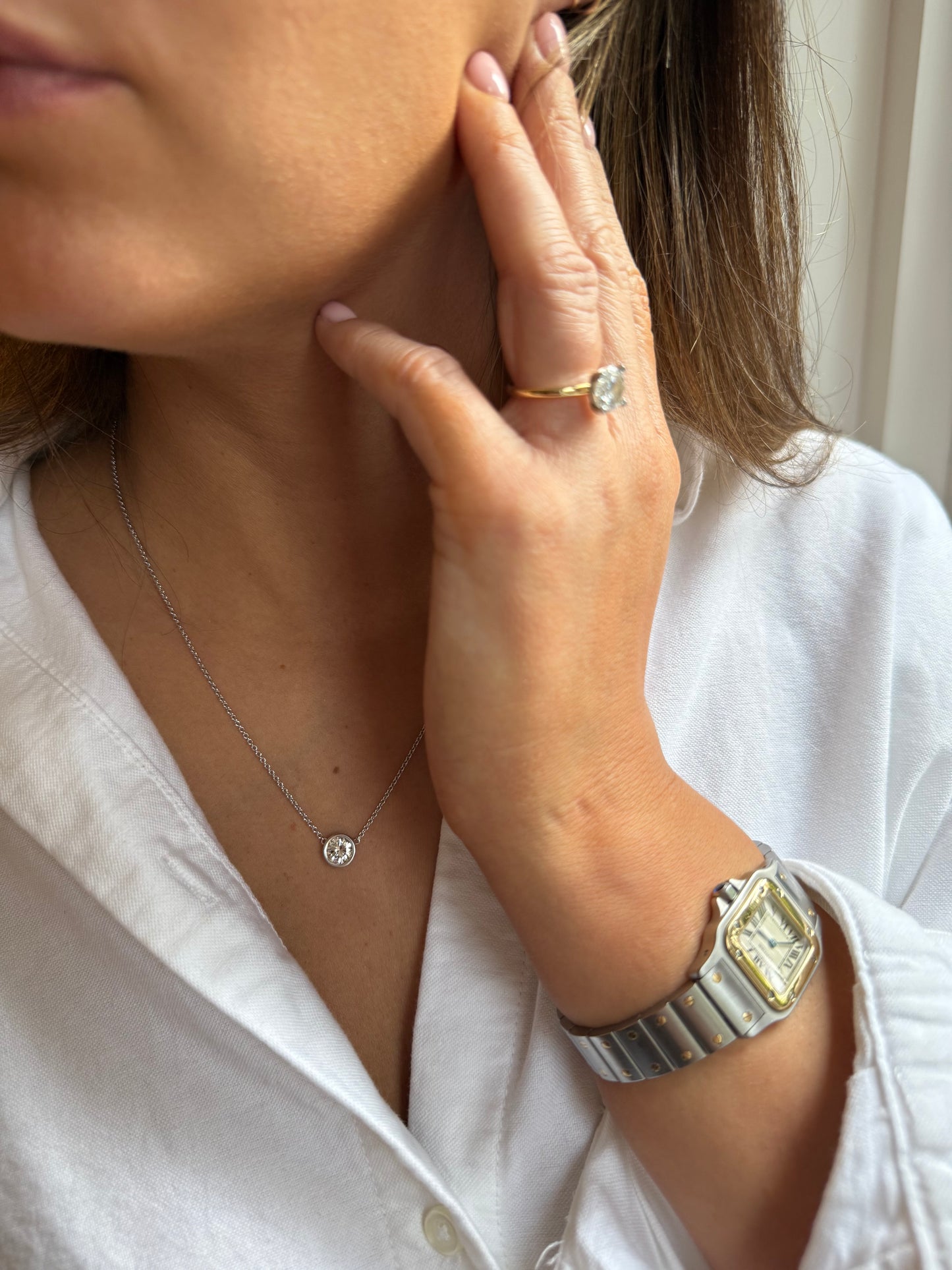 1.3ct VS1 Diamond Pendant 18ct white gold