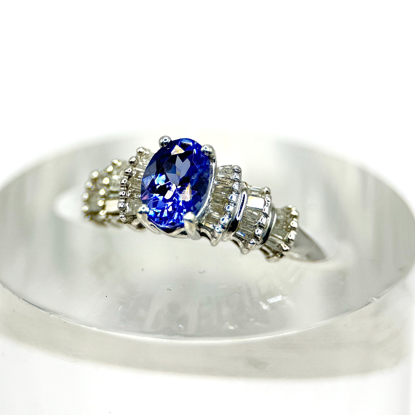 9ct White Gold Tanzanite and Diamond Ring