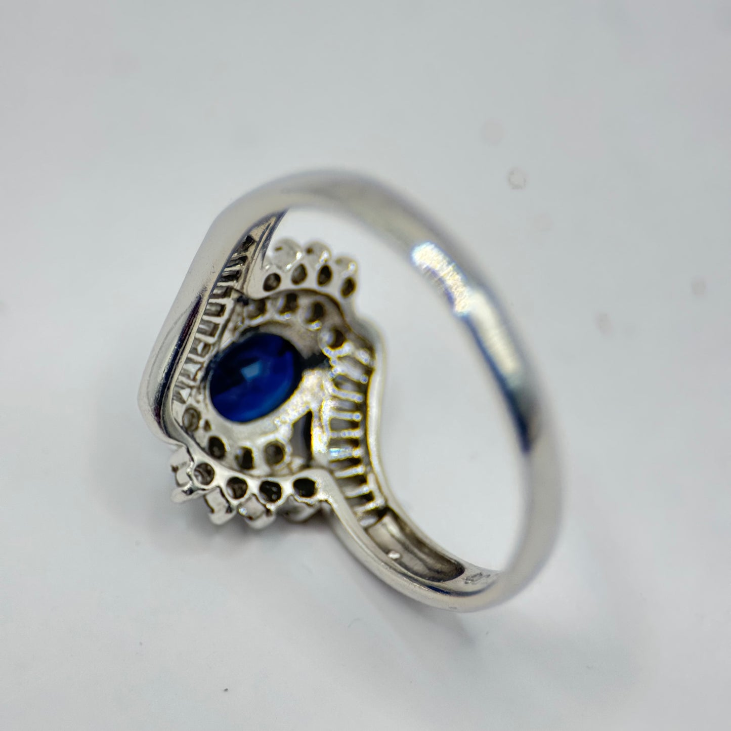 Platinum Sapphire and Diamond Ring