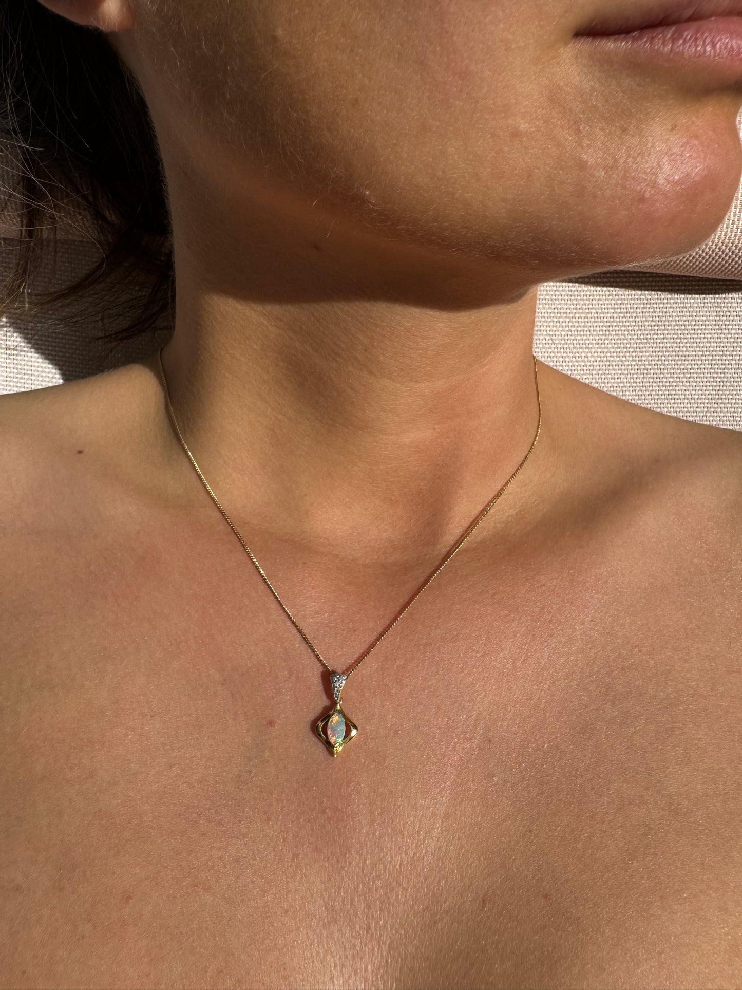 18ct Opal and Diamond Pendant