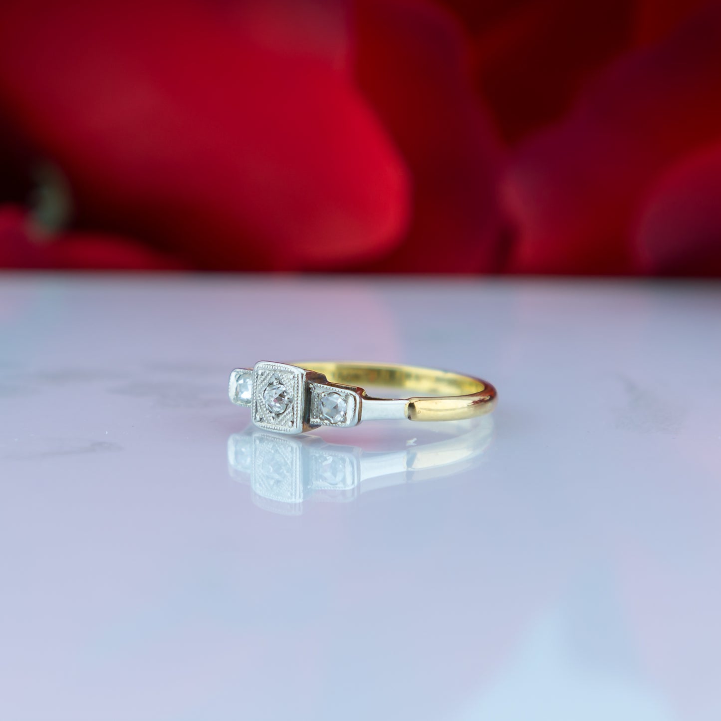 18ct Gold and Platinum Art Deco Diamond Ring