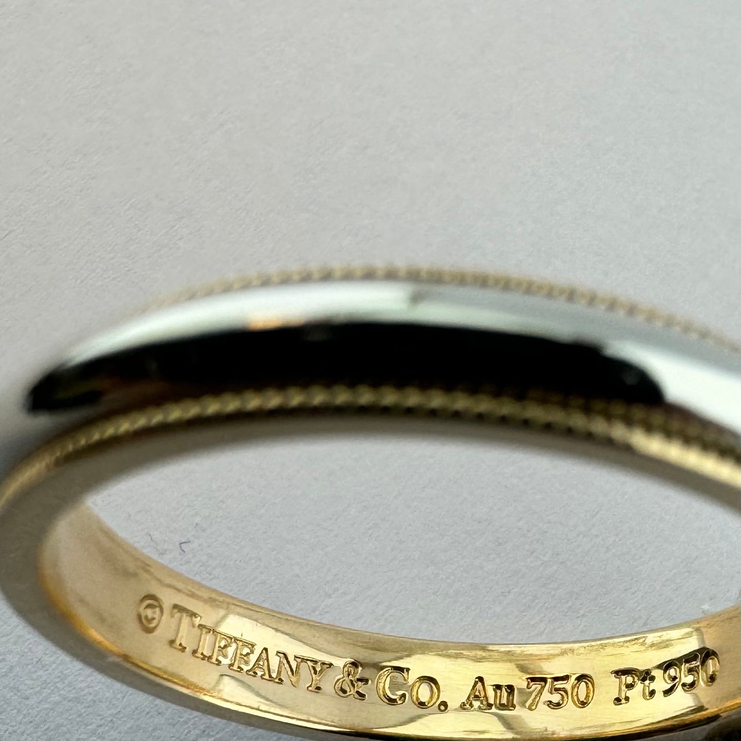Tiffany & Co. 18ct Gold & Platinum Milgrain Wedding Band