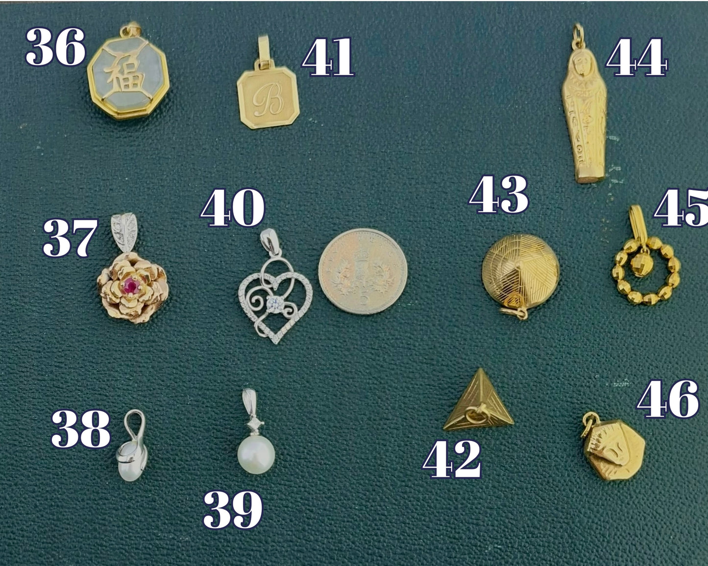 Gold Pendants, Pins & Charms