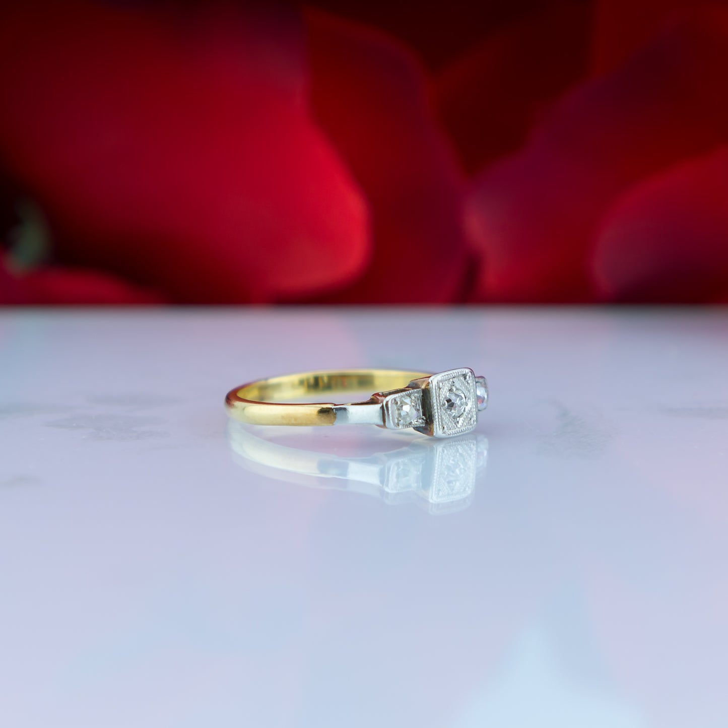 18ct Gold and Platinum Art Deco Diamond Ring