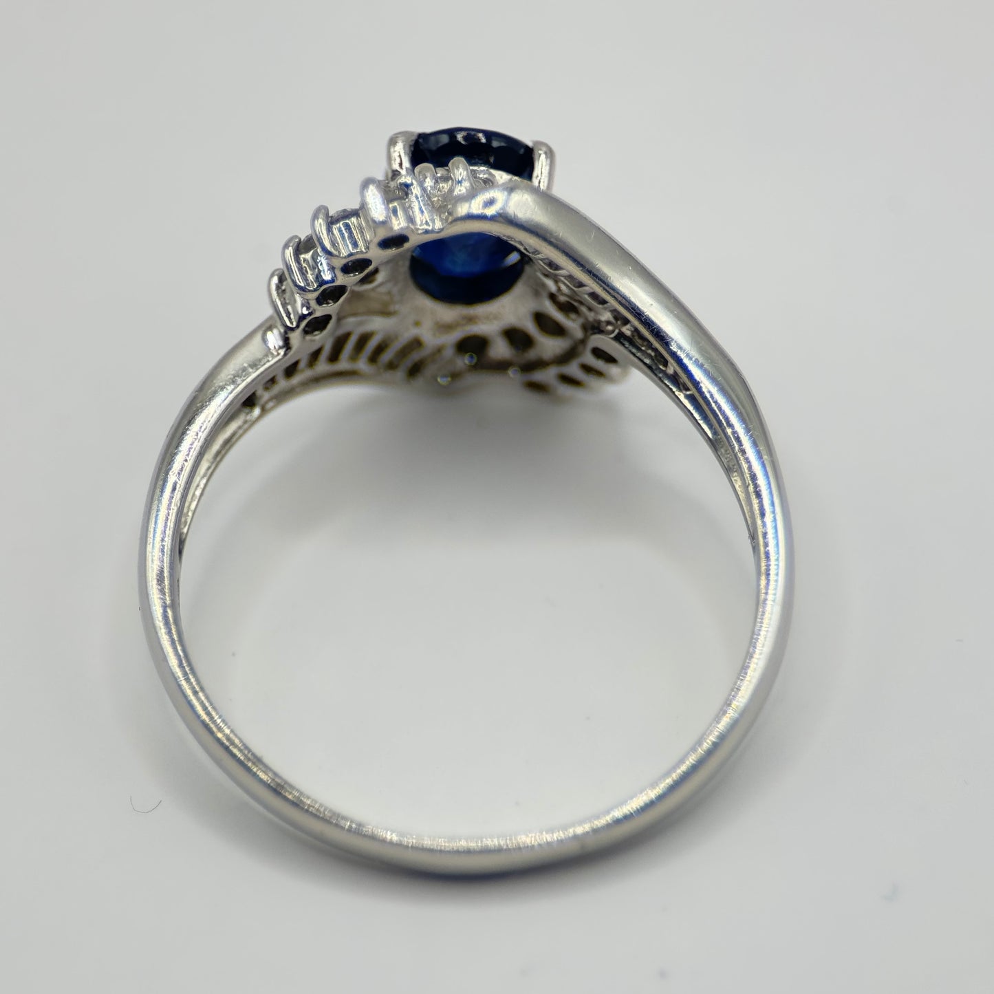 Platinum Sapphire and Diamond Ring