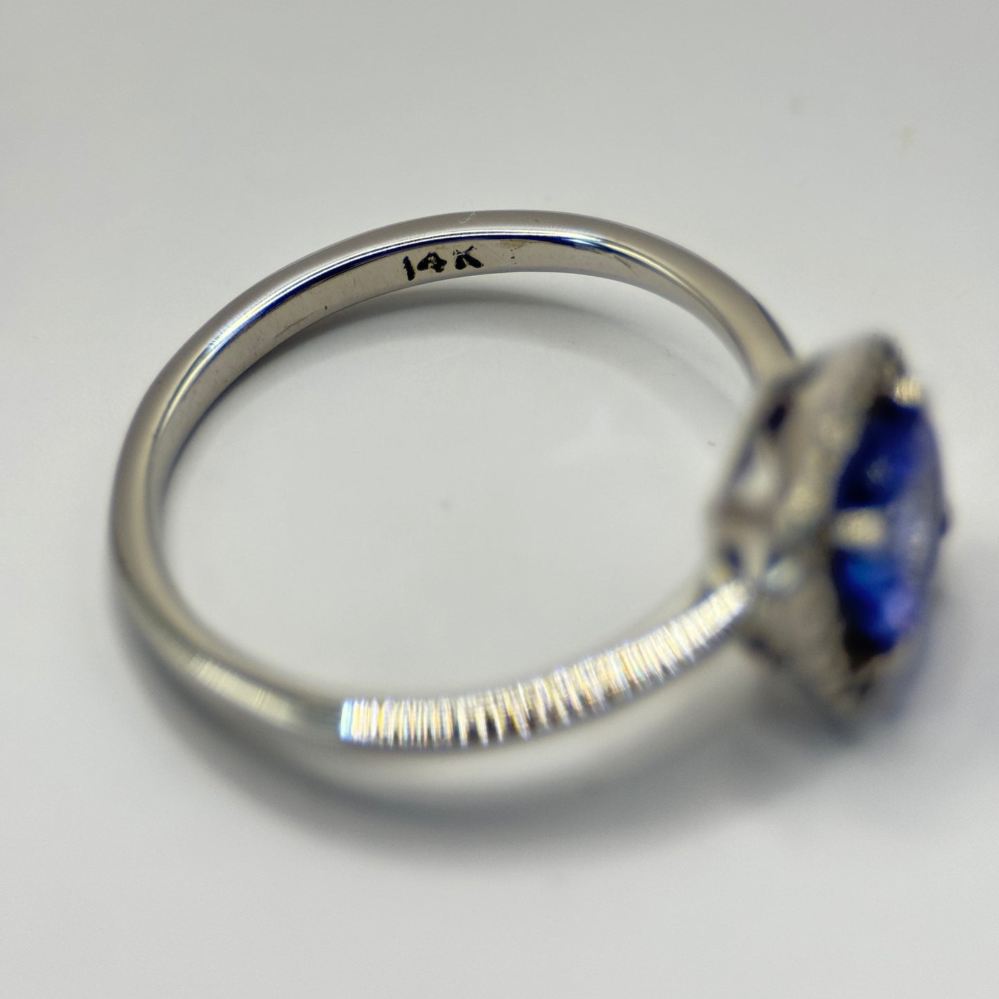 14ct White Gold Tanzanite and Diamond Ring