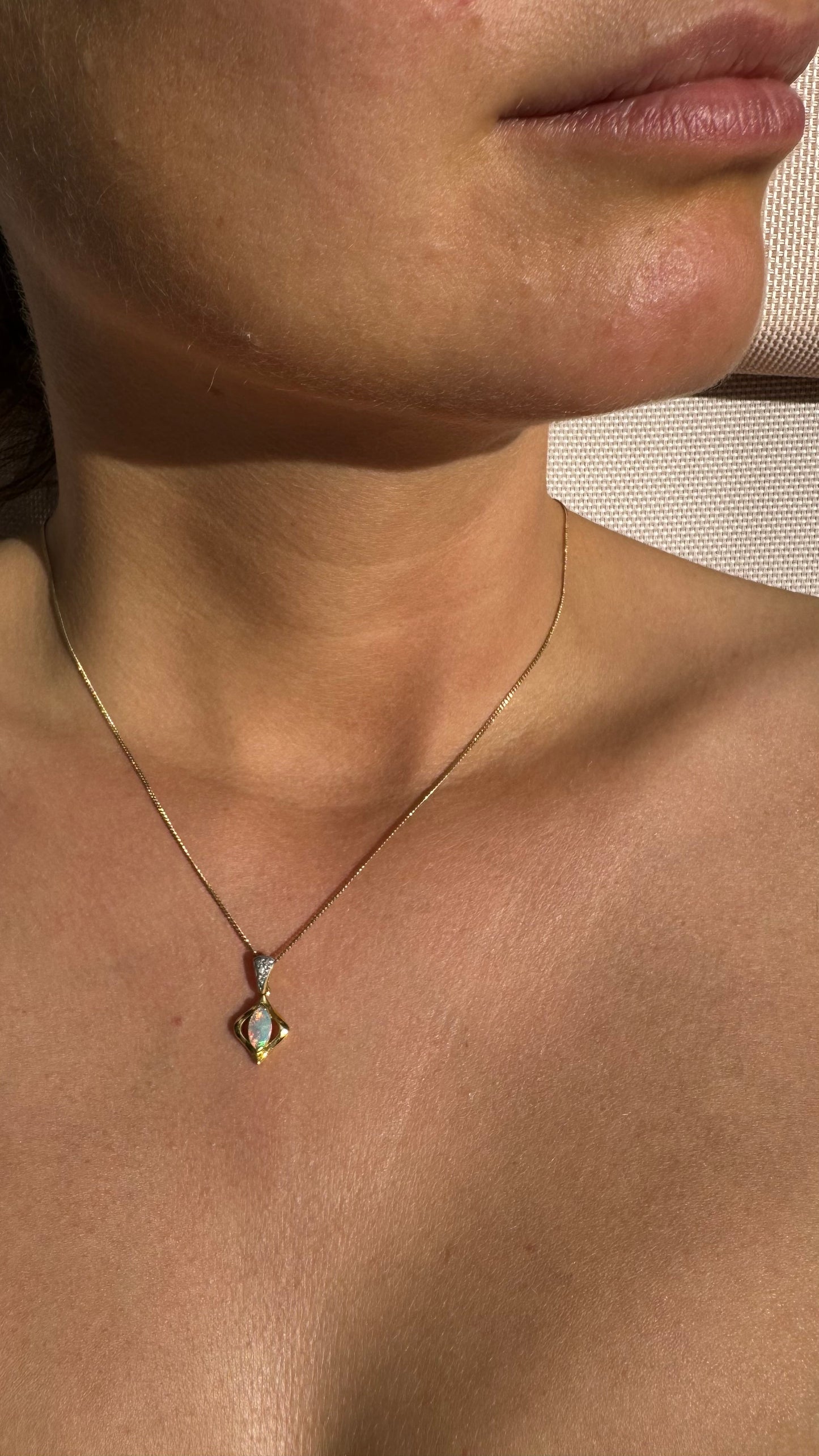 18ct Opal and Diamond Pendant