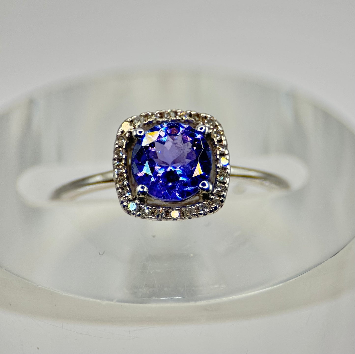 14ct White Gold Tanzanite and Diamond Ring
