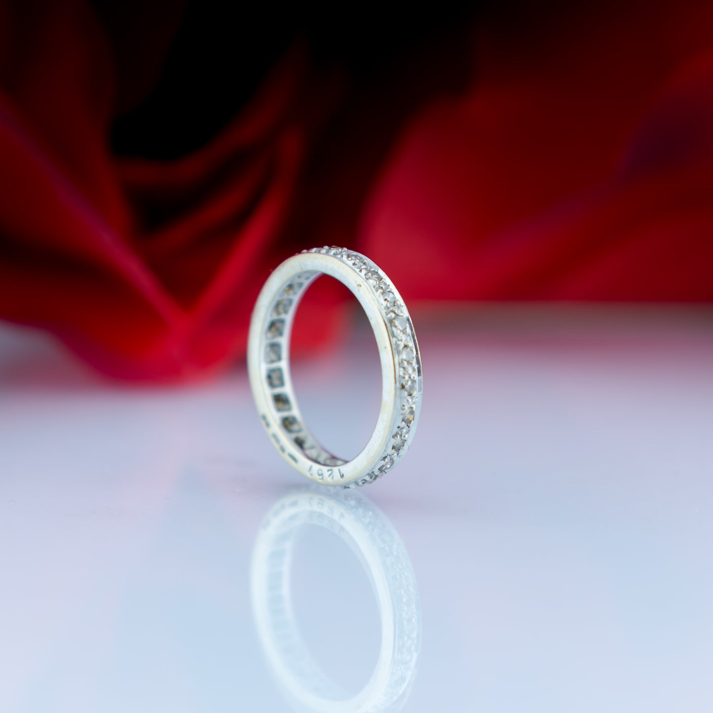 18ct White Gold Champagne Diamond Full Eternity Band Ring