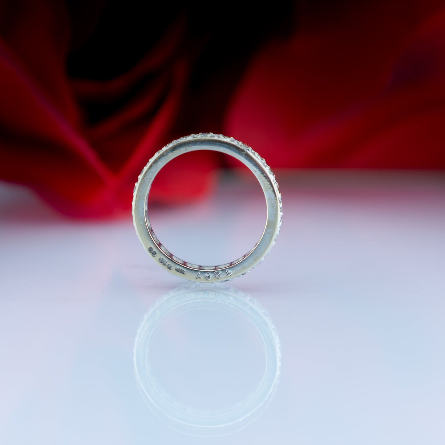 18ct White Gold Champagne Diamond Full Eternity Band Ring