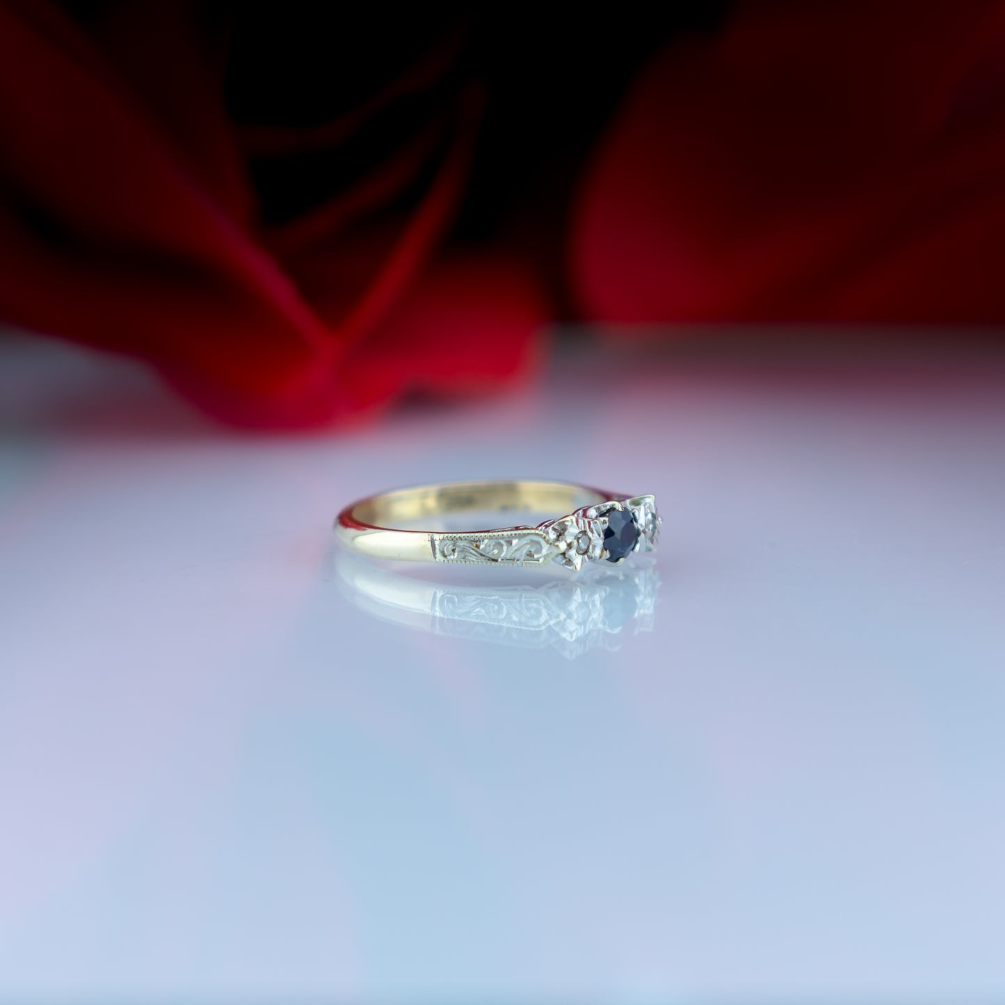 9ct Gold Sapphire And Diamond Ring