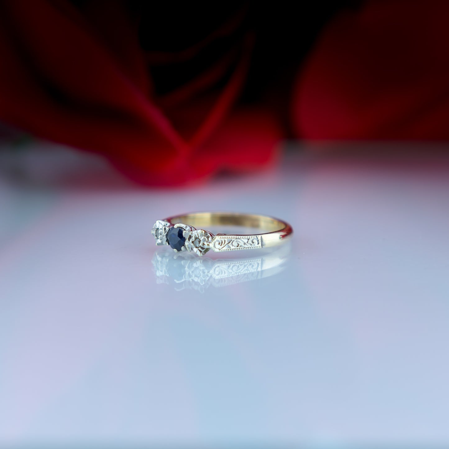 9ct Gold Sapphire And Diamond Ring