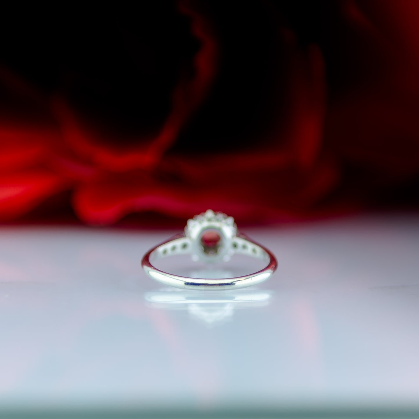 18ct Gold Diamond And Ruby Floral Ring