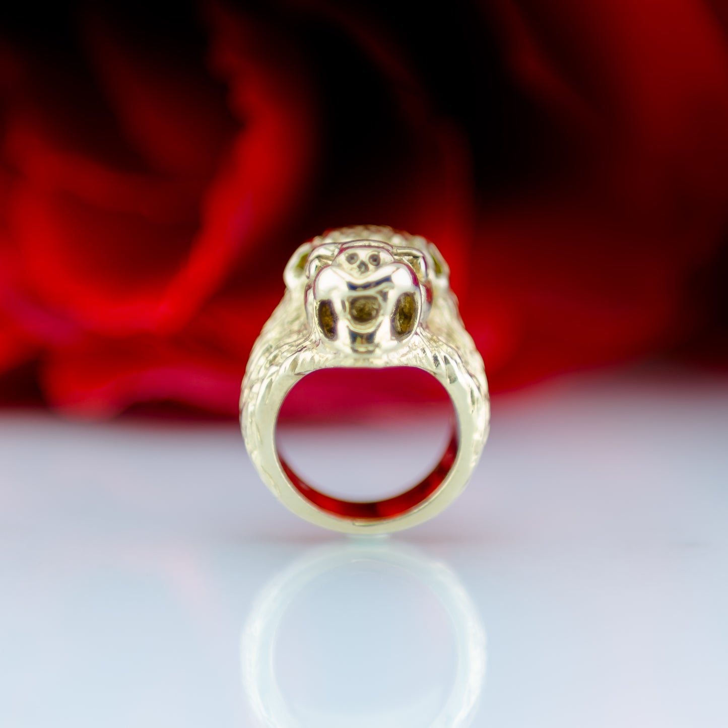 9ct Gold Lion's Head 3D Ring
