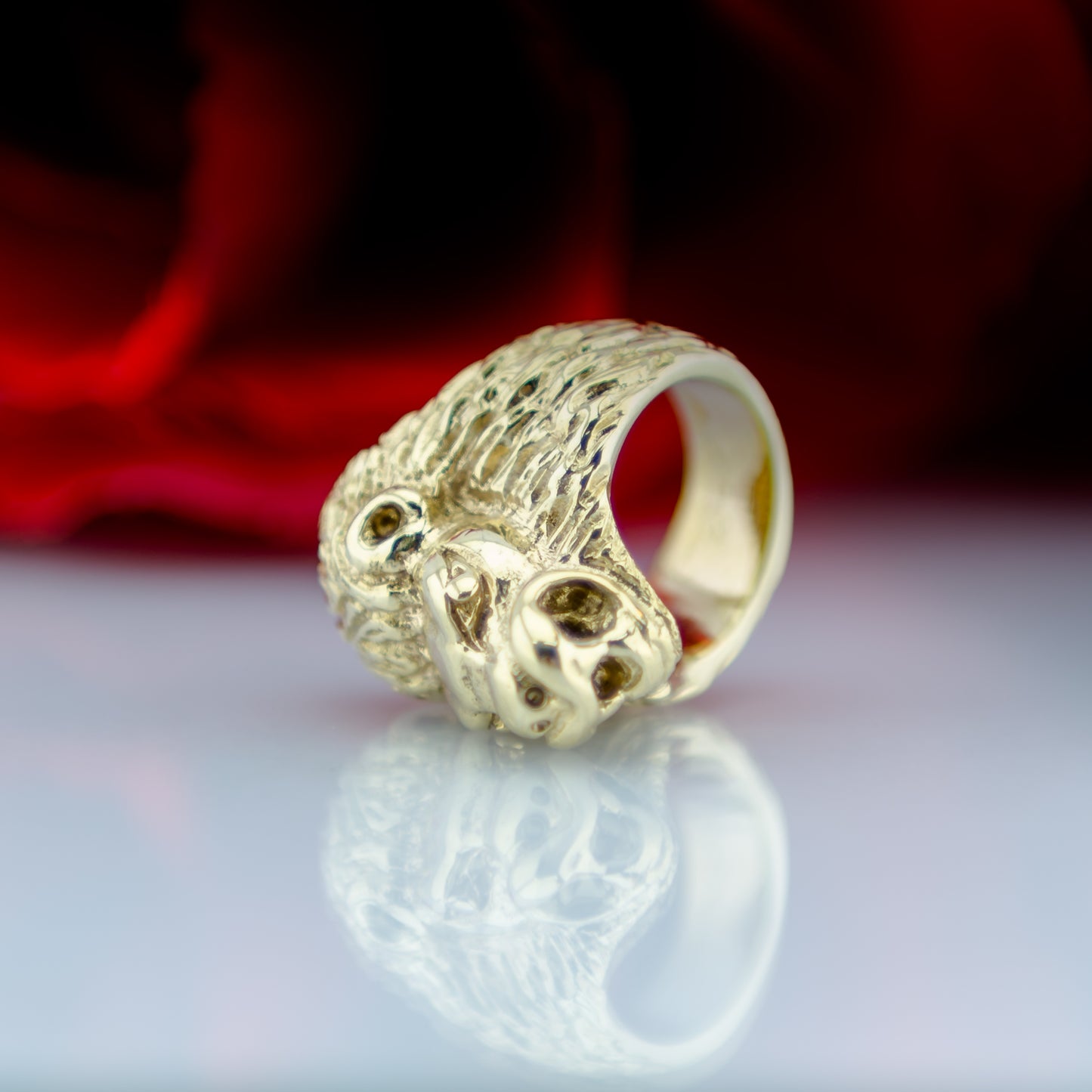9ct Gold Lion's Head 3D Ring