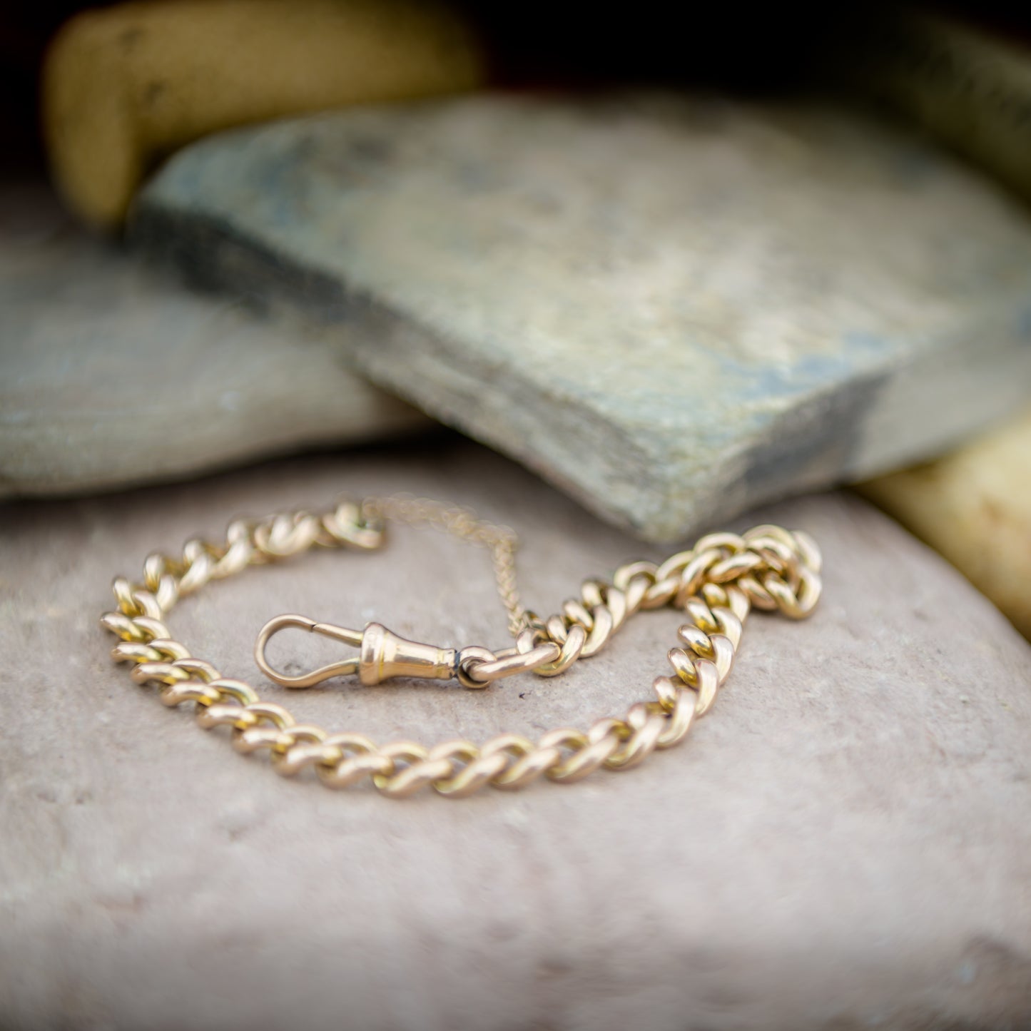 9ct Rose Gold Albert Chain Link Bracelet