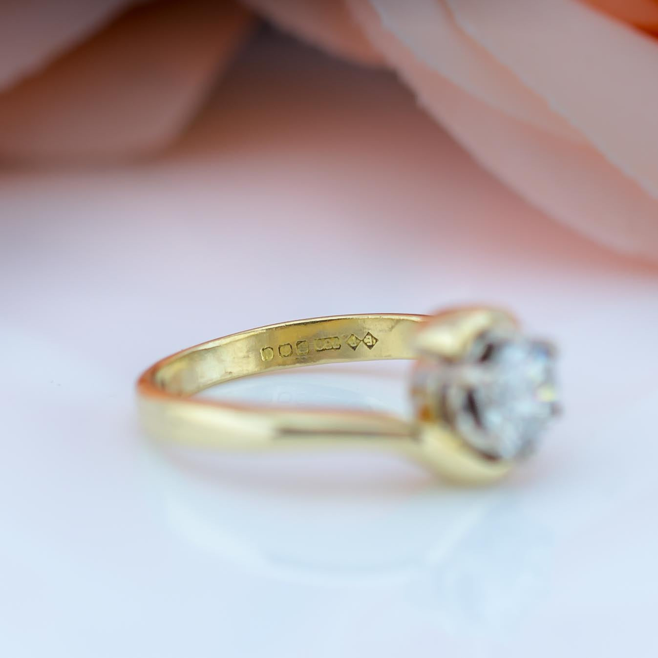18ct Yellow Gold Solitaire Diamond Ring 0.75ct