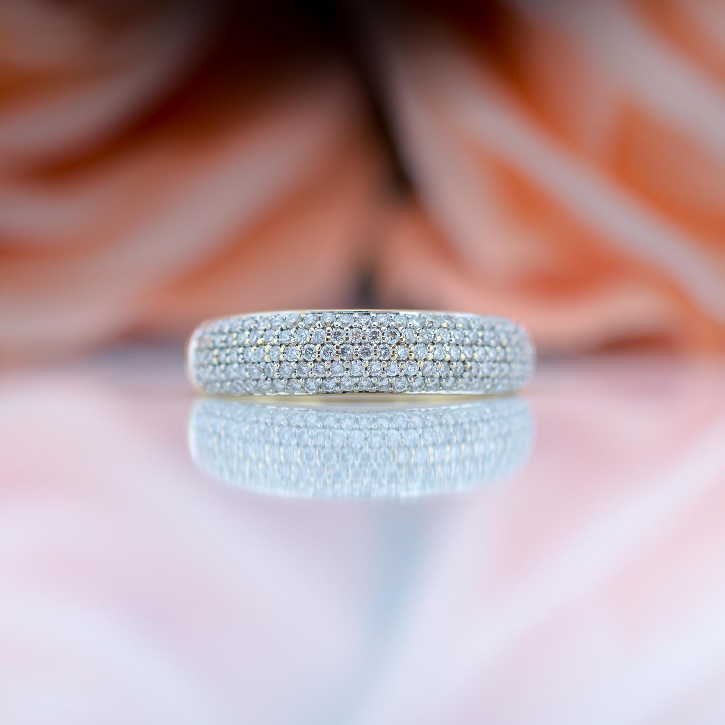 18ct Yellow Gold Pave Diamond Ring 1ct TCW
