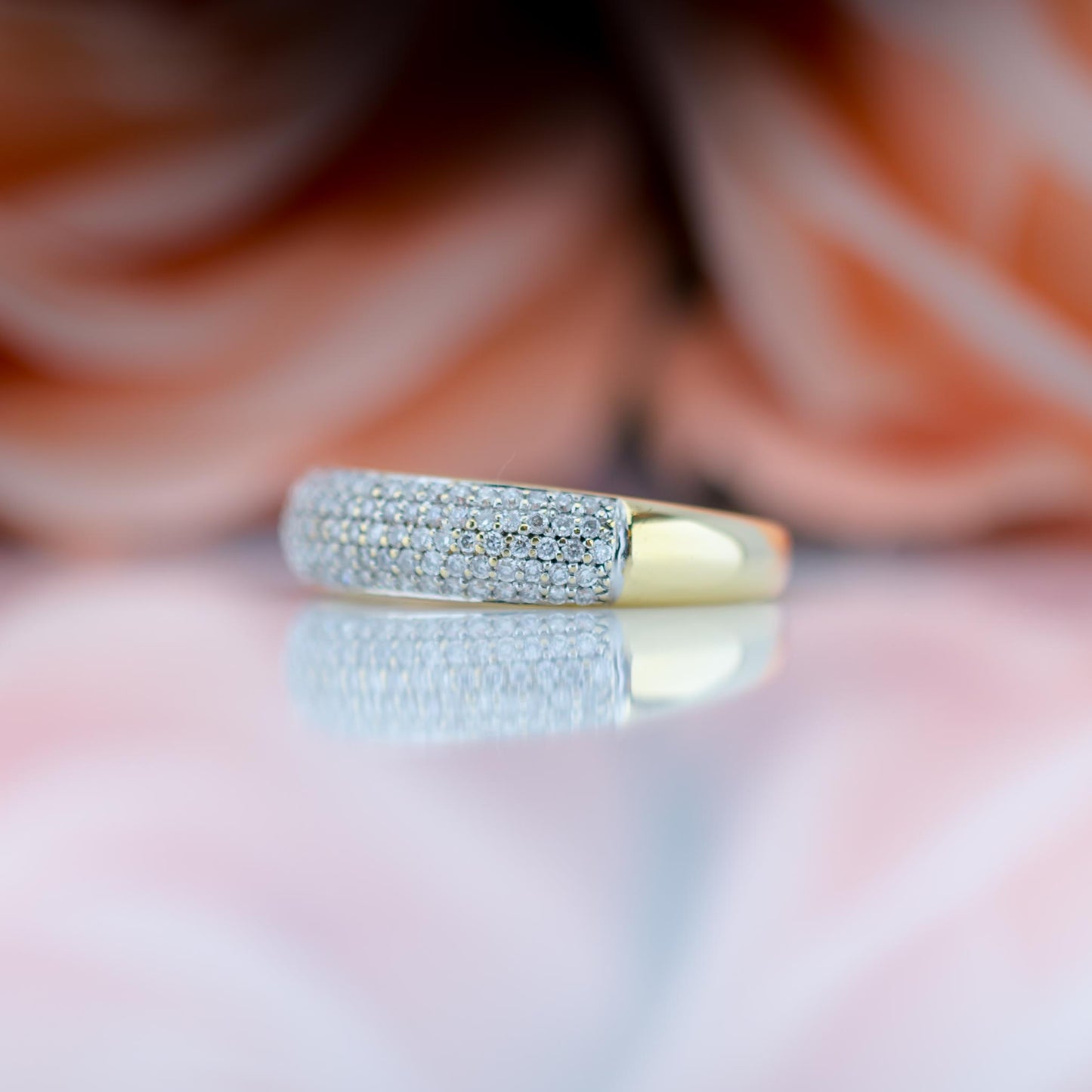 18ct Yellow Gold Pave Diamond Ring 1ct TCW
