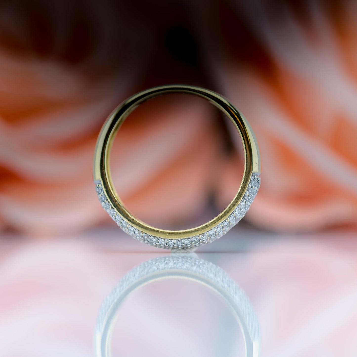 18ct Yellow Gold Pave Diamond Ring 1ct TCW