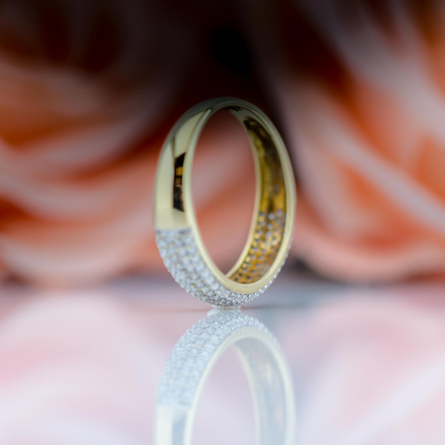 18ct Yellow Gold Pave Diamond Ring 1ct TCW