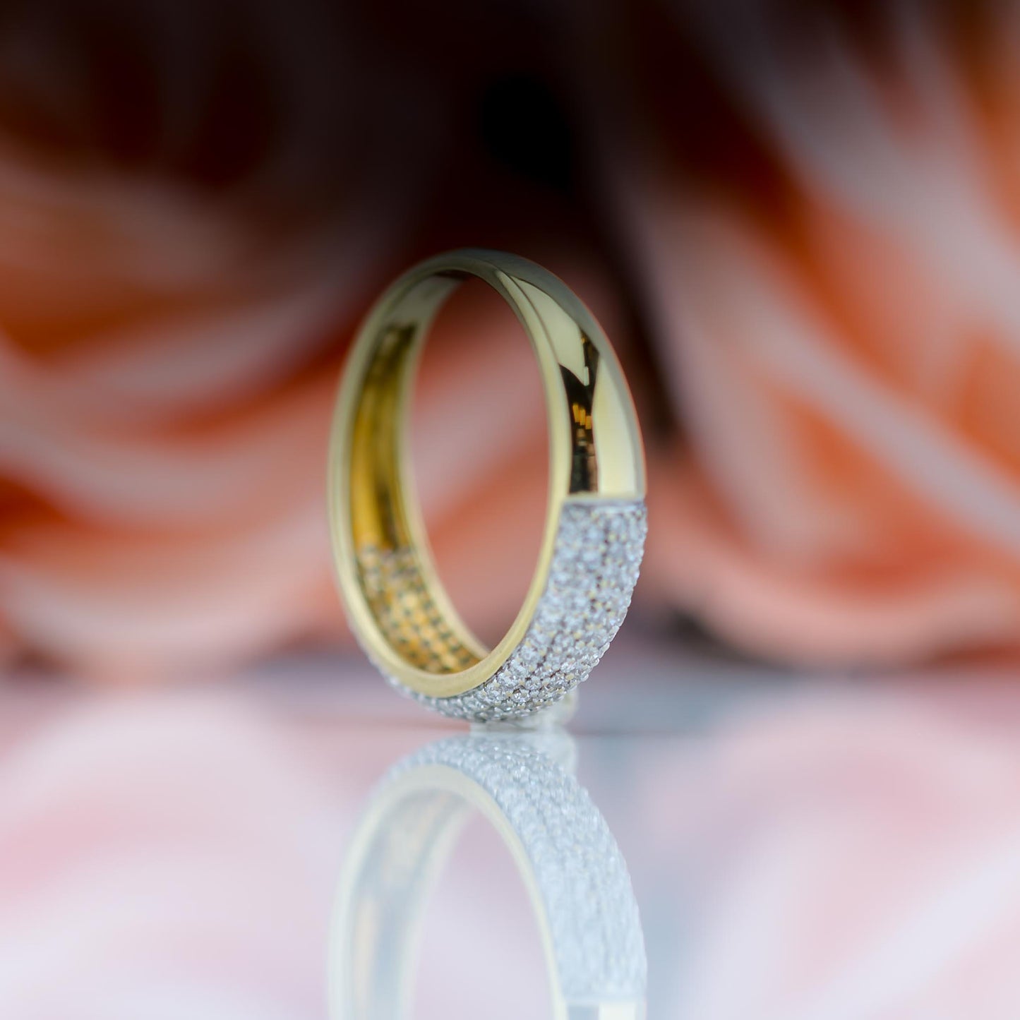 18ct Yellow Gold Pave Diamond Ring 1ct TCW