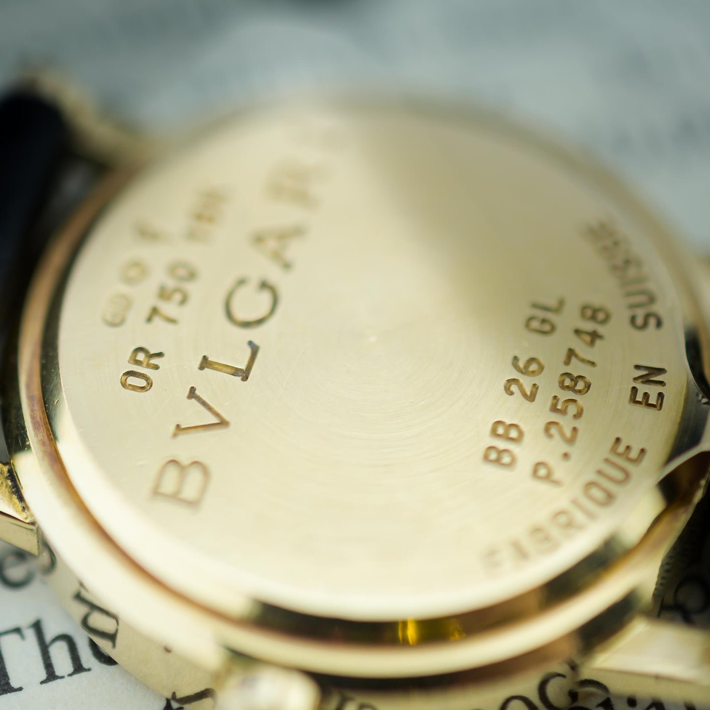 18ct Yellow Gold Bvlgari Quartz Watch Black Dial 26mm