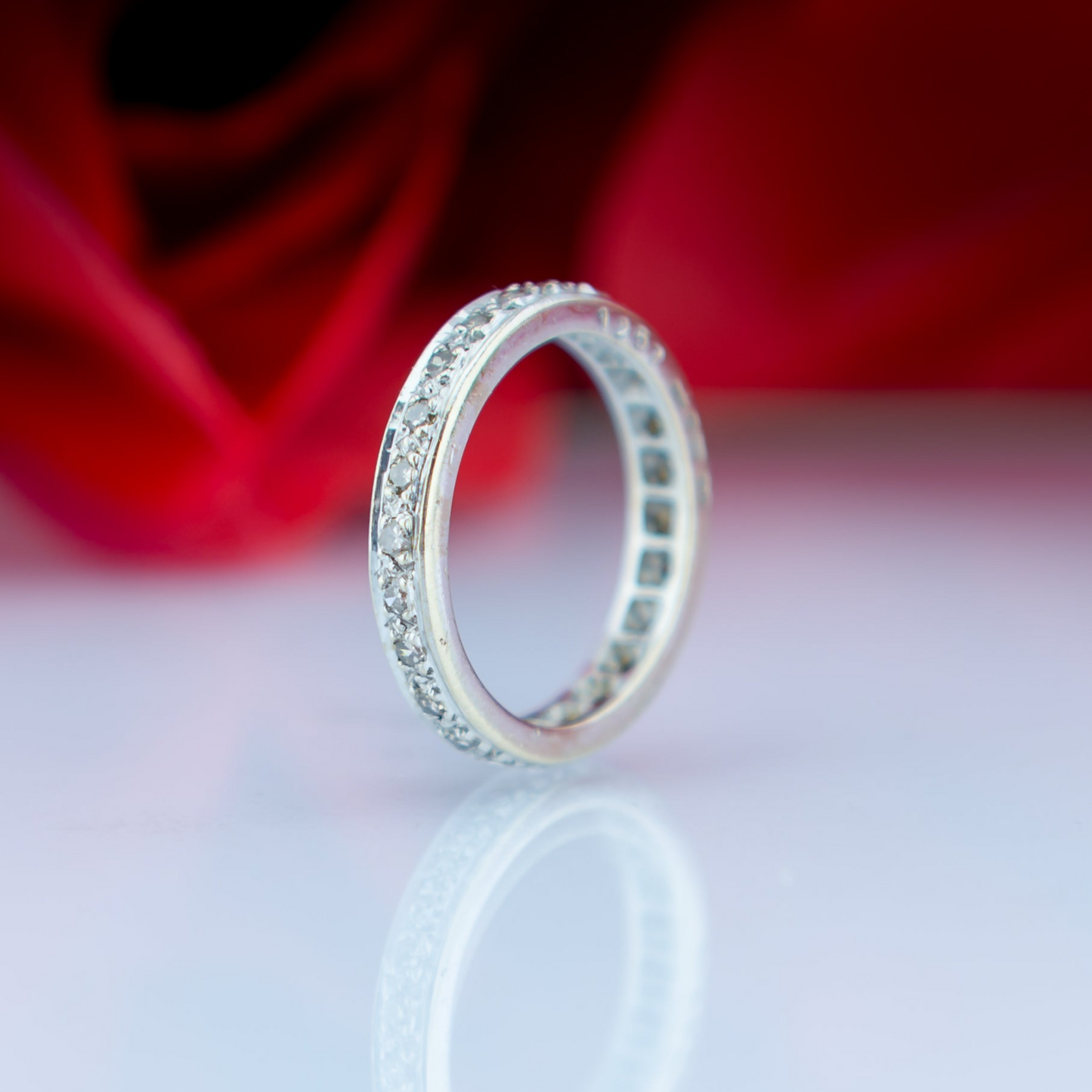18ct White Gold Champagne Diamond Full Eternity Band Ring