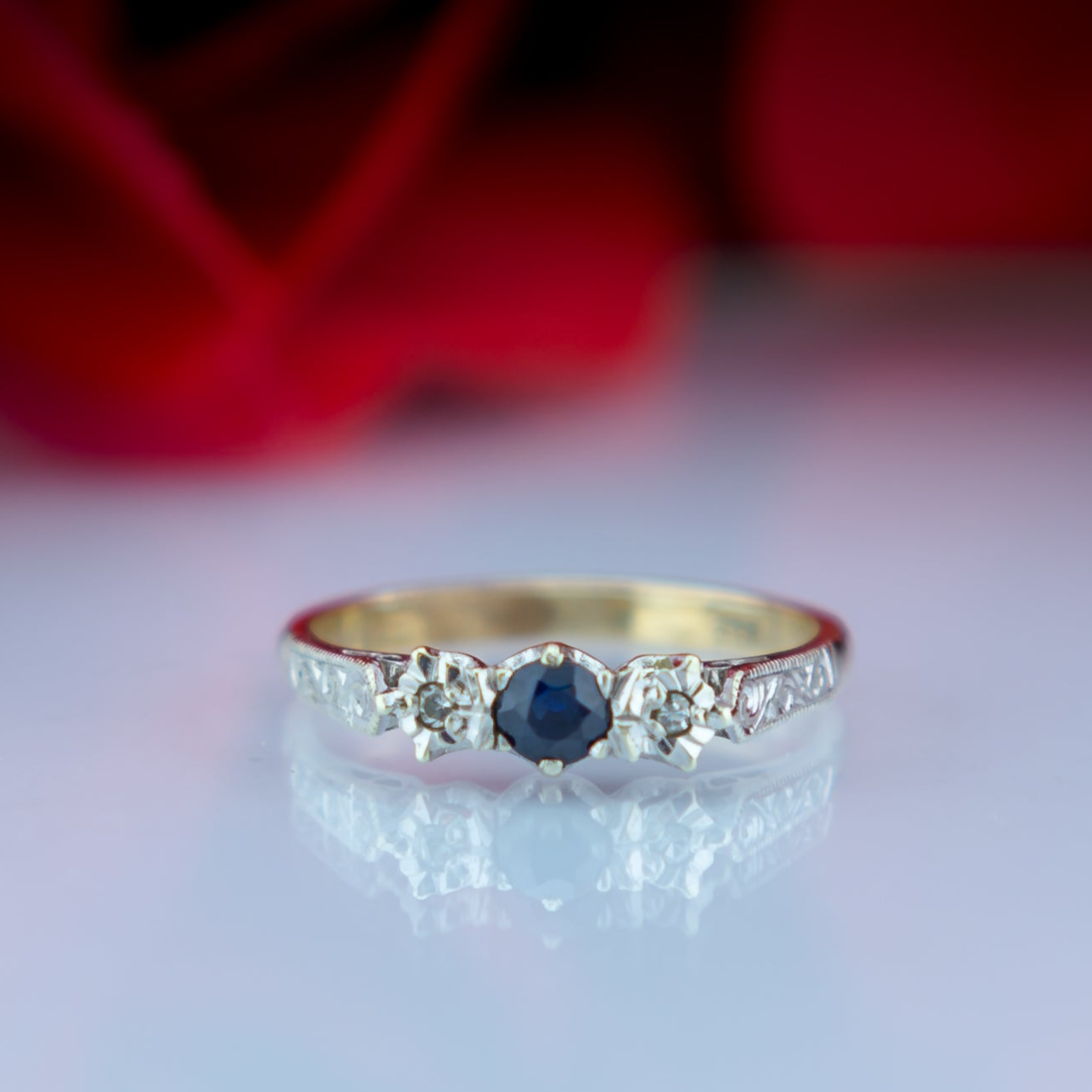 9ct Gold Sapphire And Diamond Ring
