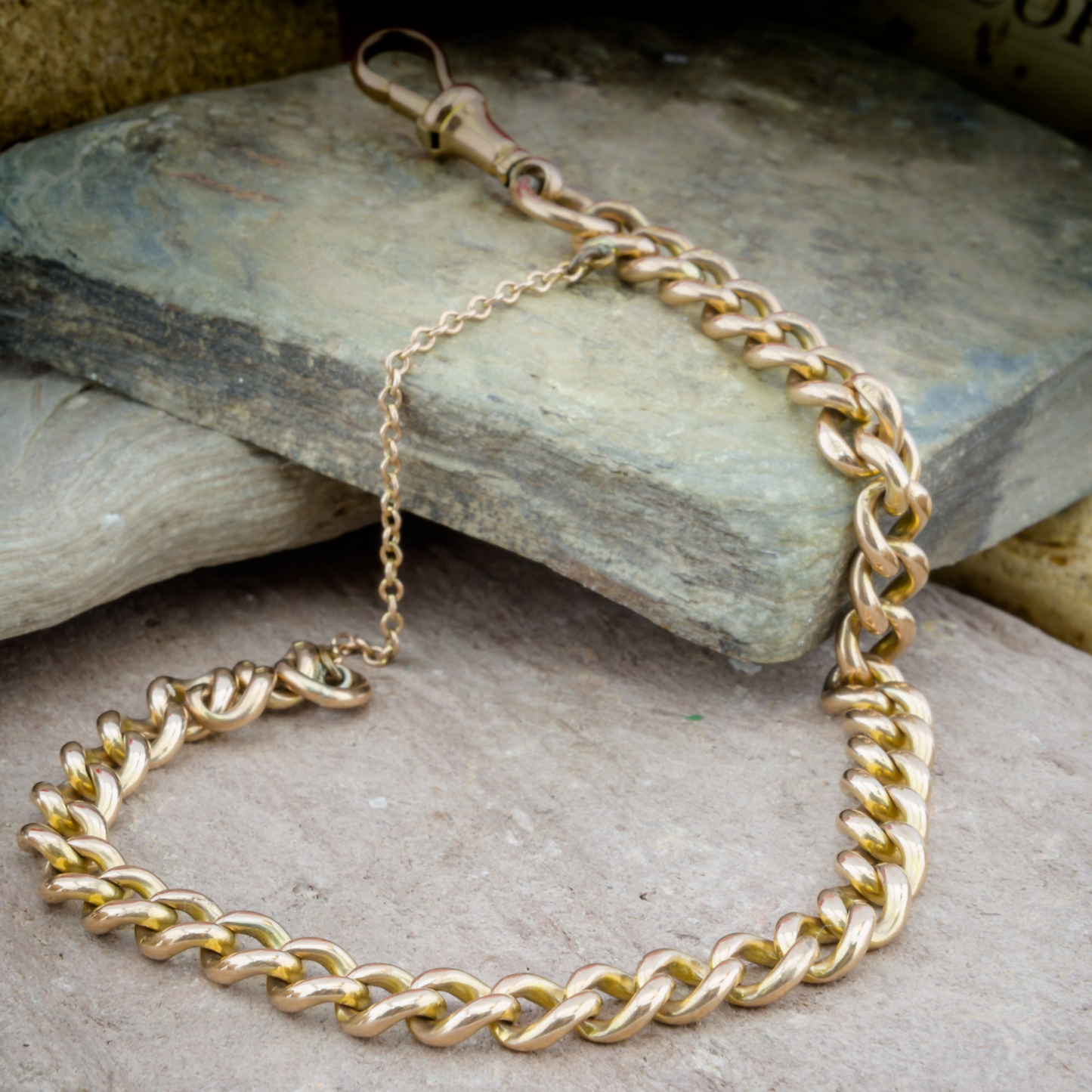 9ct Rose Gold Albert Chain Link Bracelet
