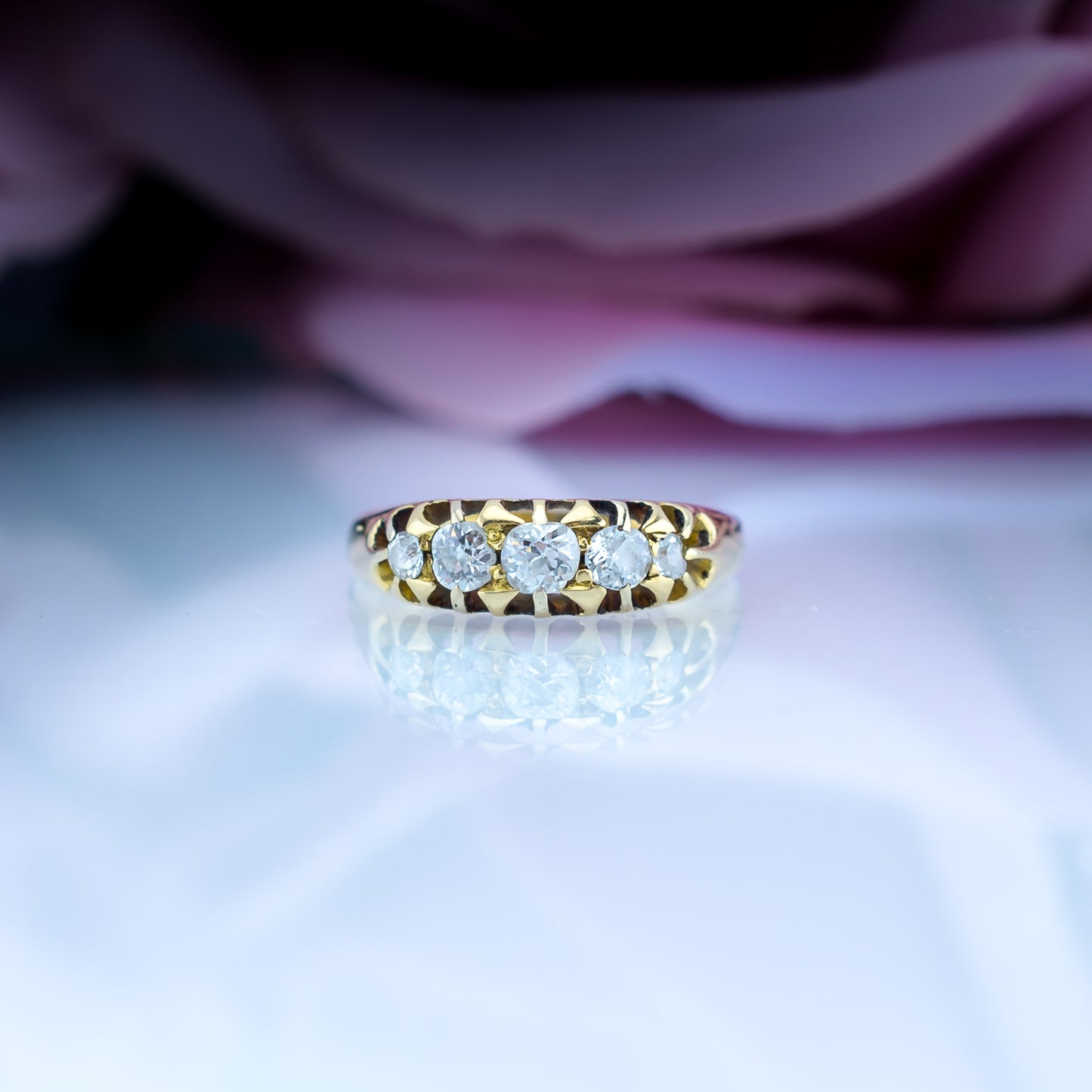18ct Five Diamond Victorian Boat Ring