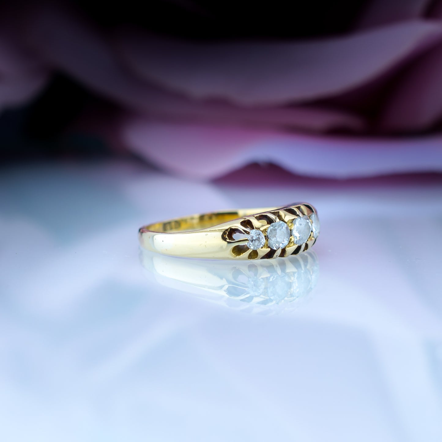 18ct Five Diamond Victorian Boat Ring