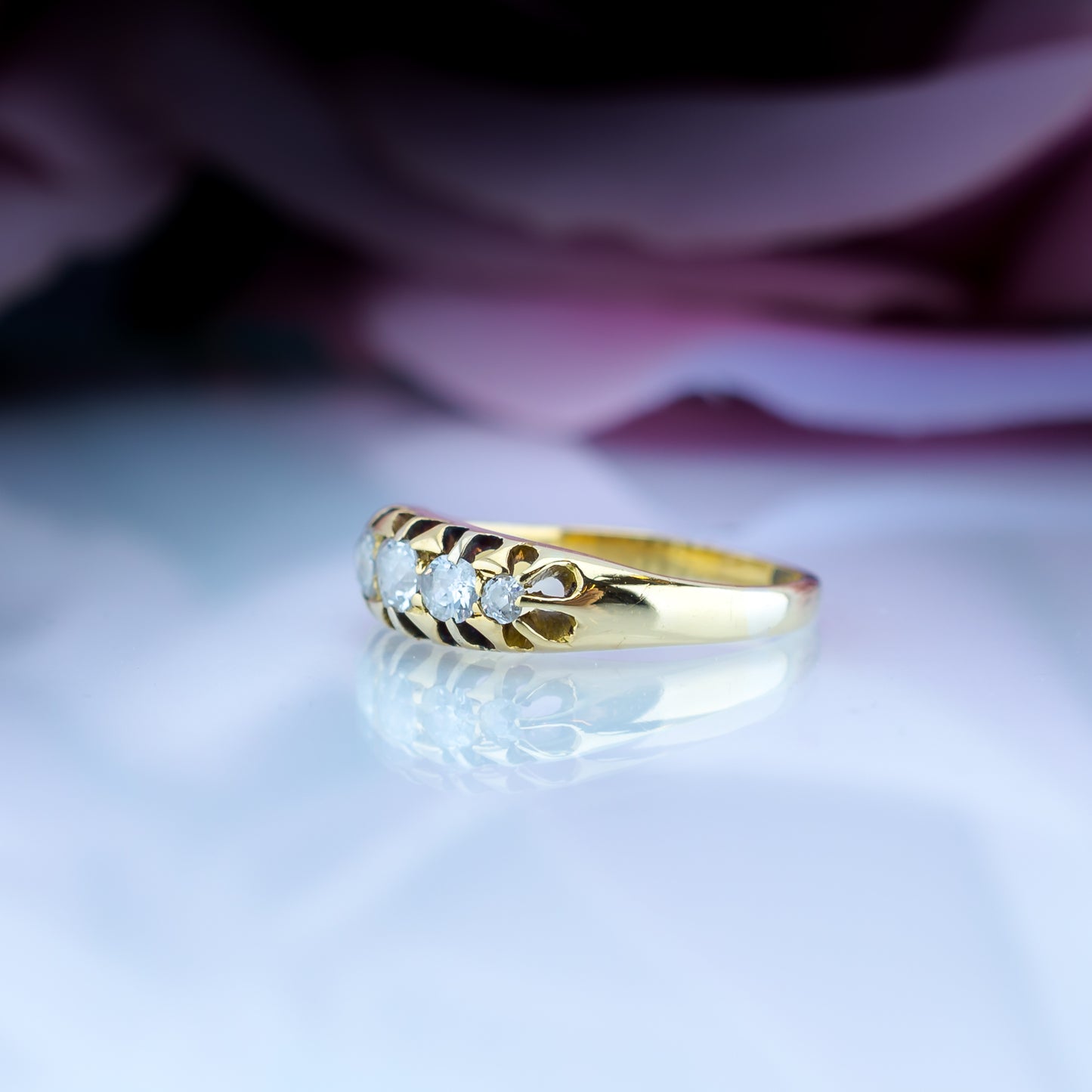 18ct Five Diamond Victorian Boat Ring