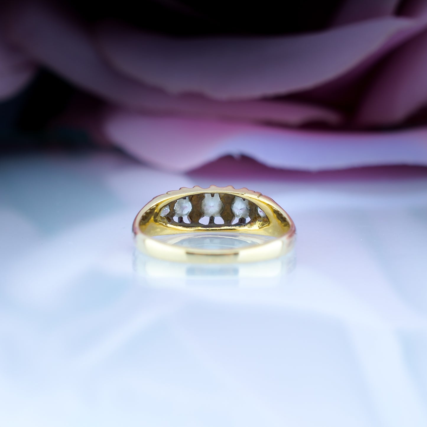18ct Five Diamond Victorian Boat Ring