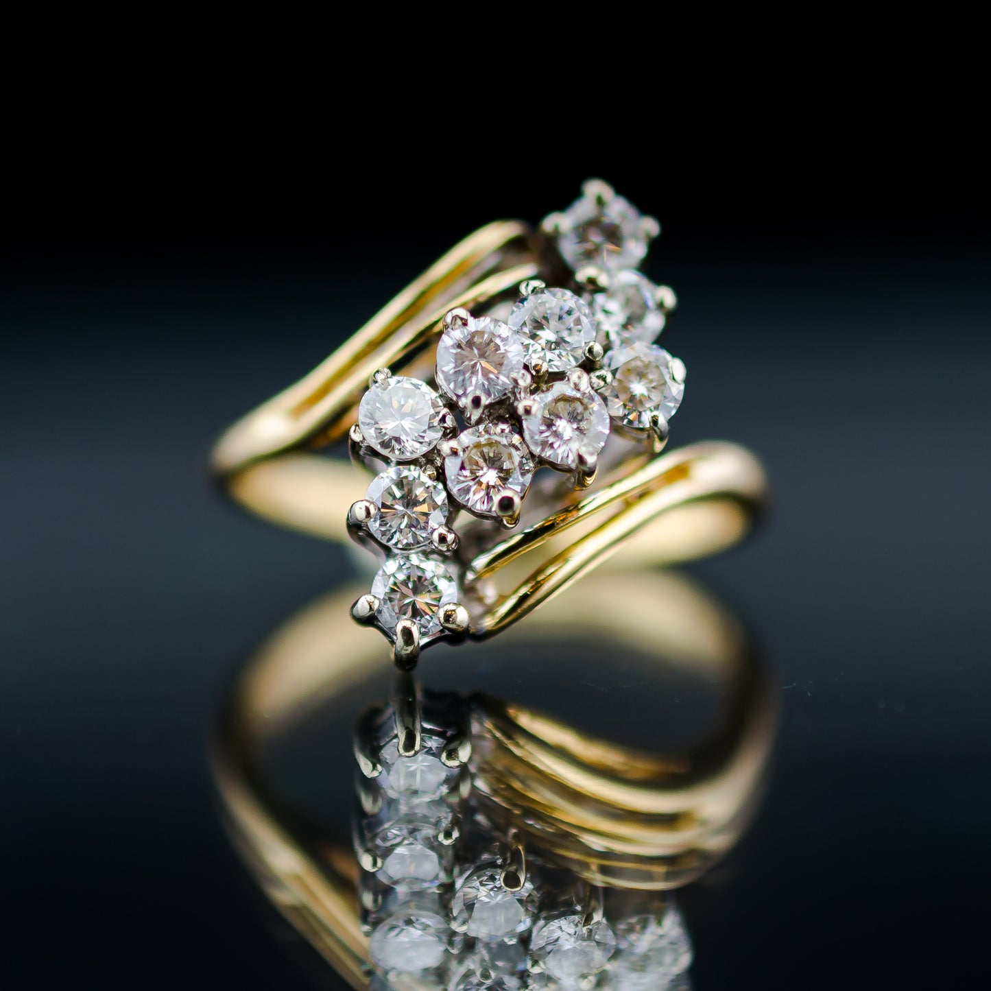 14ct Diamond Cluster Ring