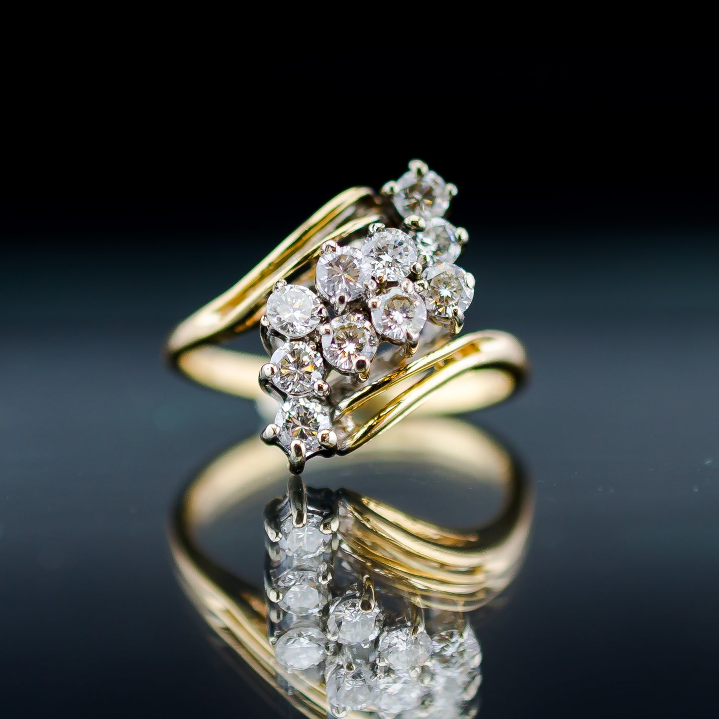 14ct Diamond Cluster Ring