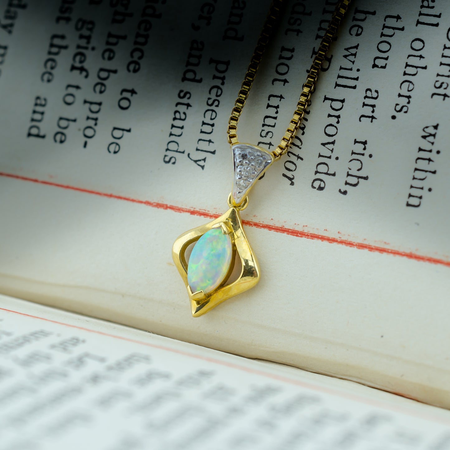 18ct Opal and Diamond Pendant