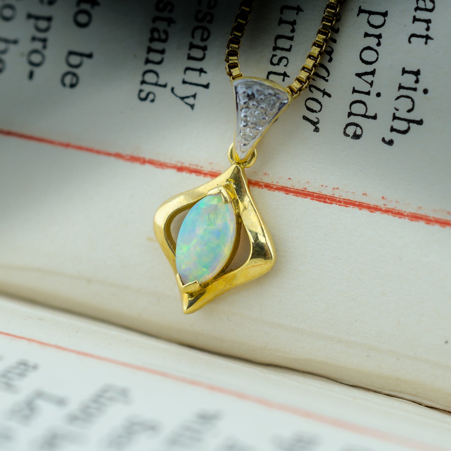 18ct Opal and Diamond Pendant