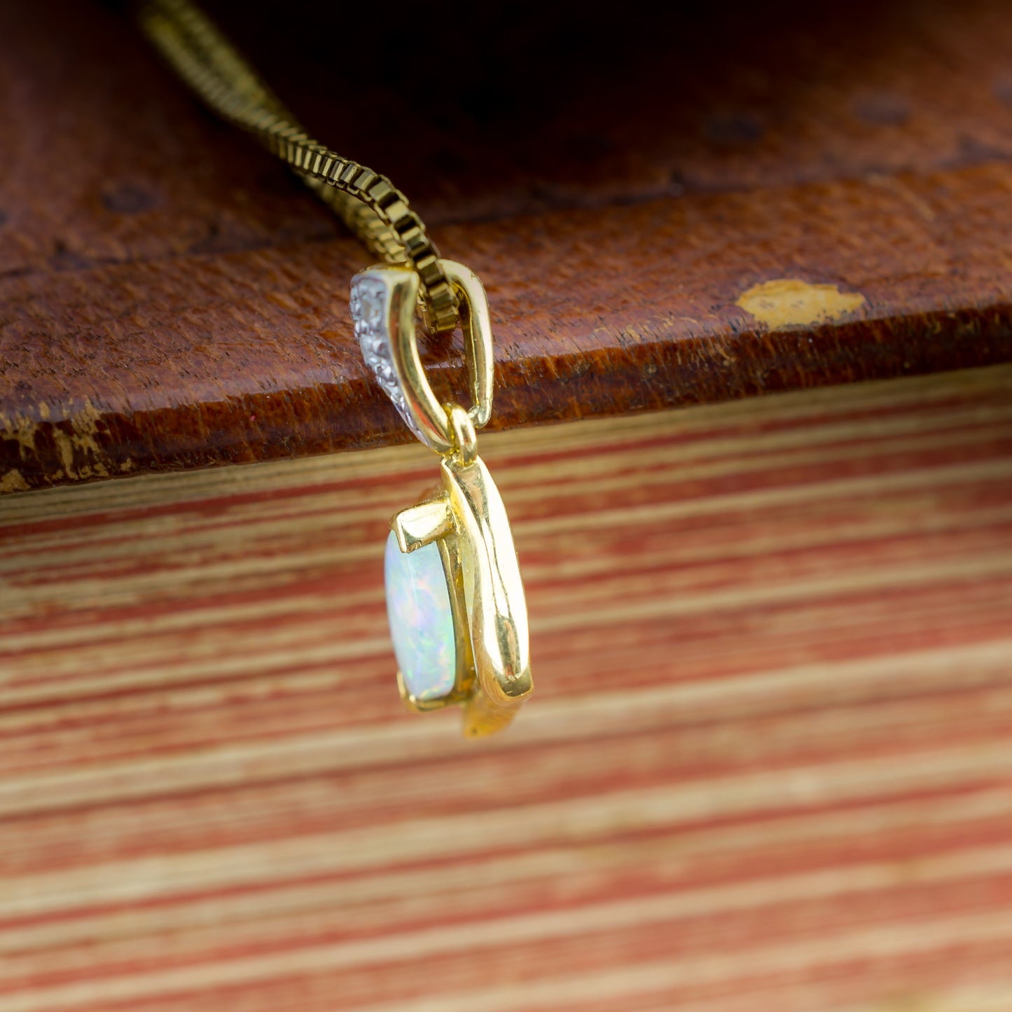 18ct Opal and Diamond Pendant