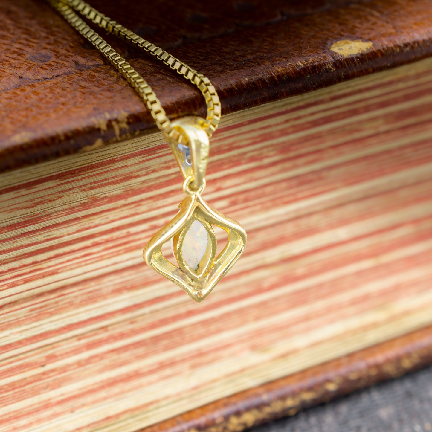 18ct Opal and Diamond Pendant