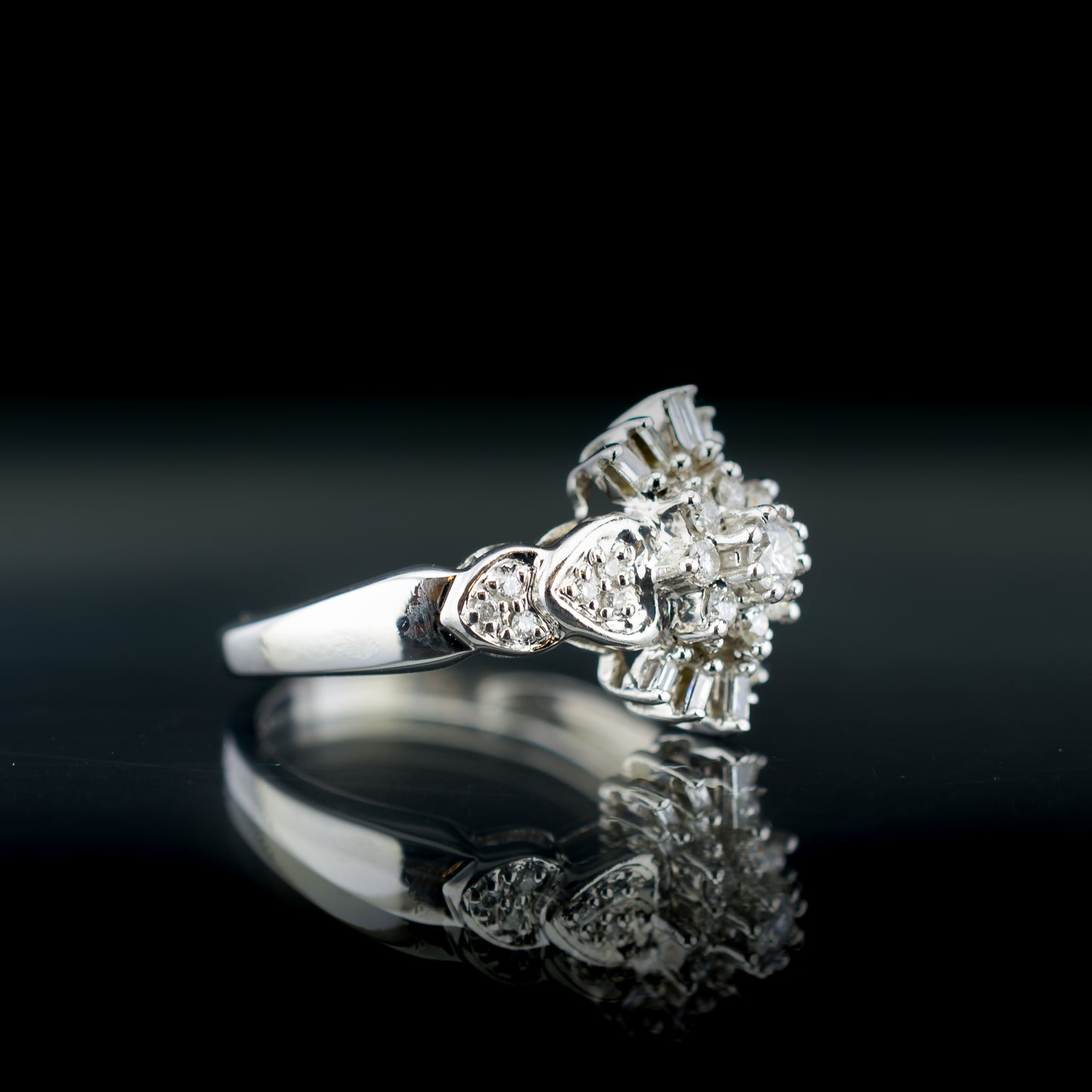 9ct White Gold Diamond Cluster Ring